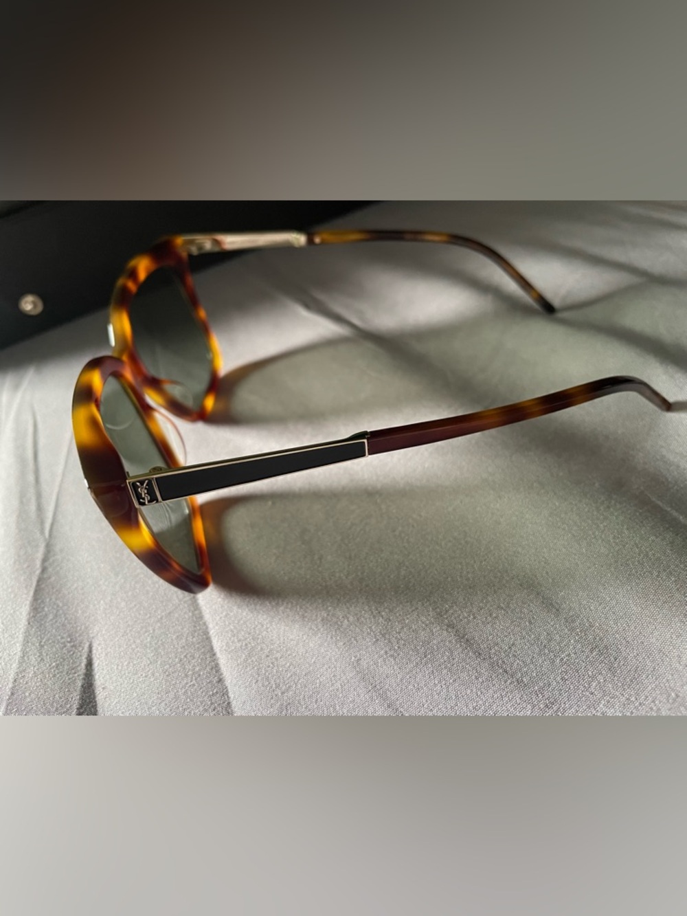 Rare Yves Saint Laurent Tortoiseshell Sunglasses Havana/Green (003) Lenses - Picture 2 of 7